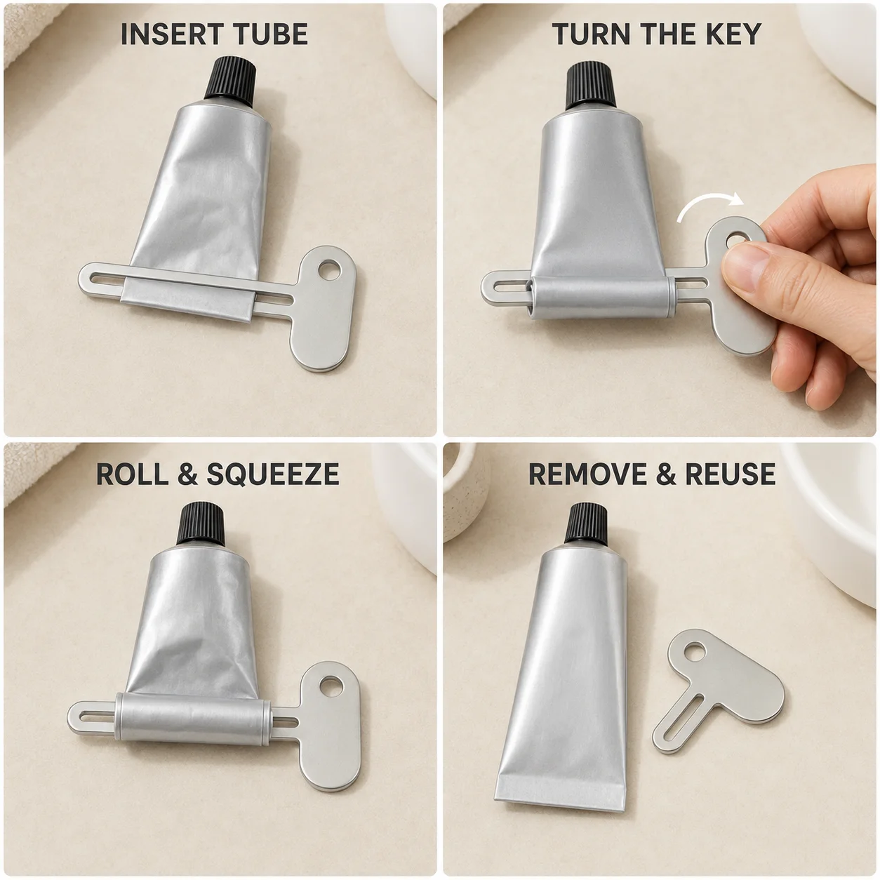 Metal Tube Wringer Toothpaste Squeezer Manual Toothpaste Dispenser, Bathroom Accessories Metal Tube Wringer, No Power Required Metal Tube Wringer Toothpaste Squeezer Manual Toothpaste Dispenser, Bathroom Accessories Metal Tube Wringer, No Power Required