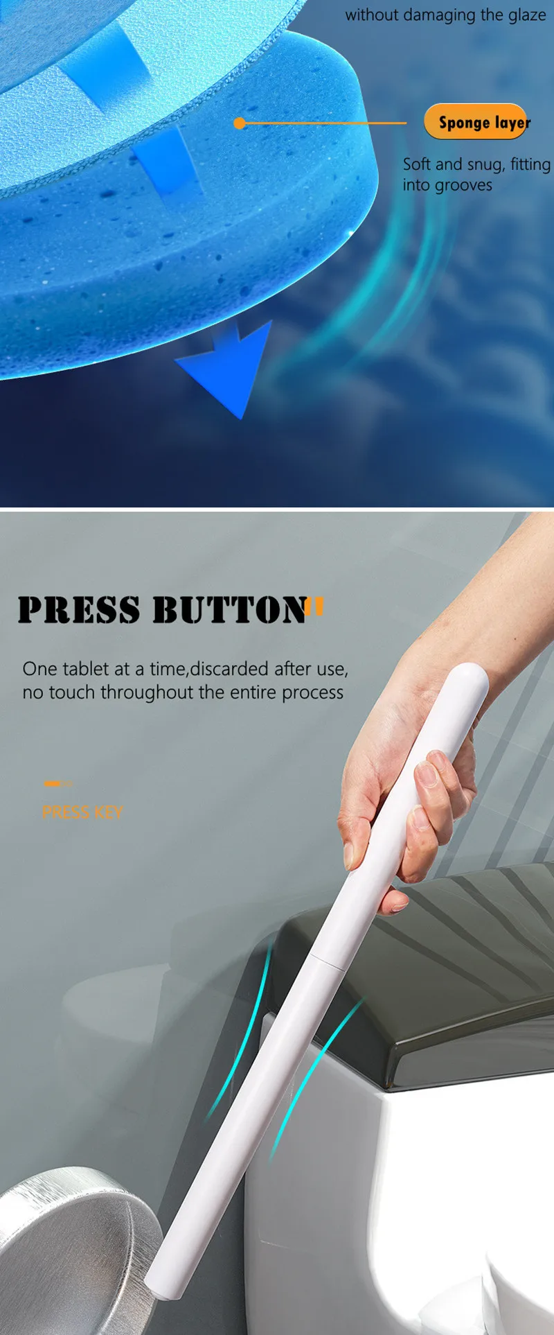 Disposable Toilet Brush Wallmounted Toilet Cleaner Replacement Head Cleaning Tool Toilet Brush WC Kit Bathroom Accessories