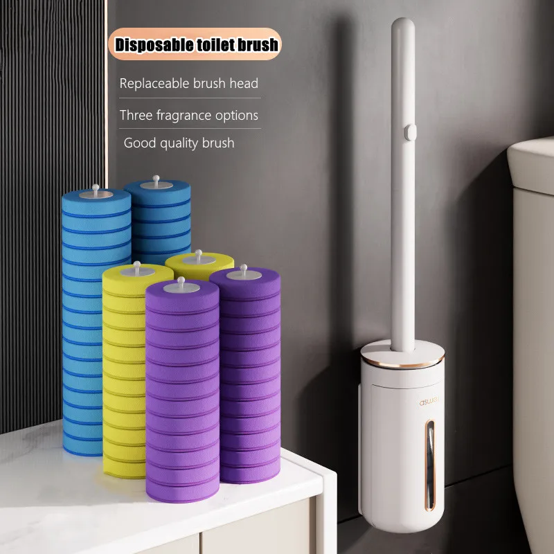 Disposable Toilet Brush Wallmounted Toilet Cleaner Replacement Head Cleaning Tool Toilet Brush WC Kit Bathroom Accessories Disposable Toilet Brush Wallmounted Toilet Cleaner Replacement Head Cleaning Tool Toilet Brush WC Kit Bathroom Accessories