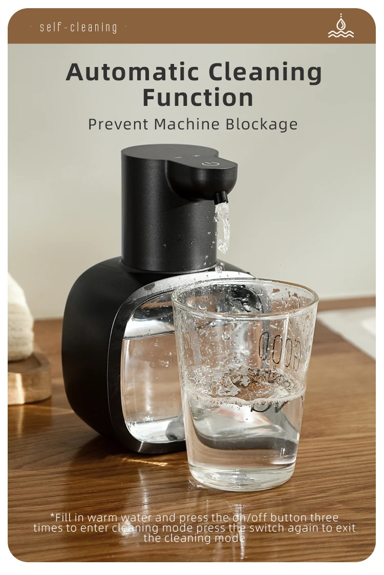 Automatic sensor soap dispenser, foam hand washing device, portable soap bottle, 500ml soap distribution device, in bathroom