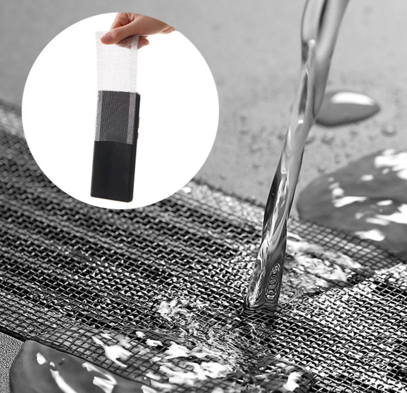 7cm 5-15M Cuttable Shower Drain Hair Catcher, Anti-Clog Self-Adhesive Disposable Floor Drain Sticker for Bathroom Sink Kitchen