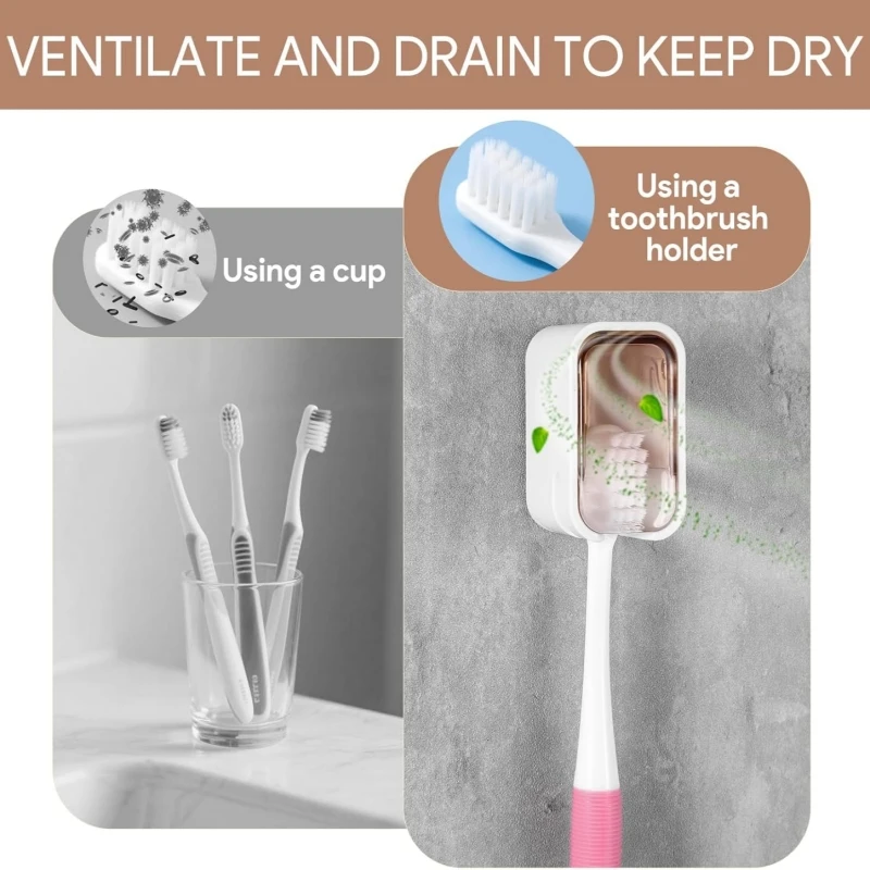 2/3/4PCS Toothbrush Holder Wall-mounted Punch-free Toothbrush Rack Dustproof Bathroom Electric Toothbrush Organizer