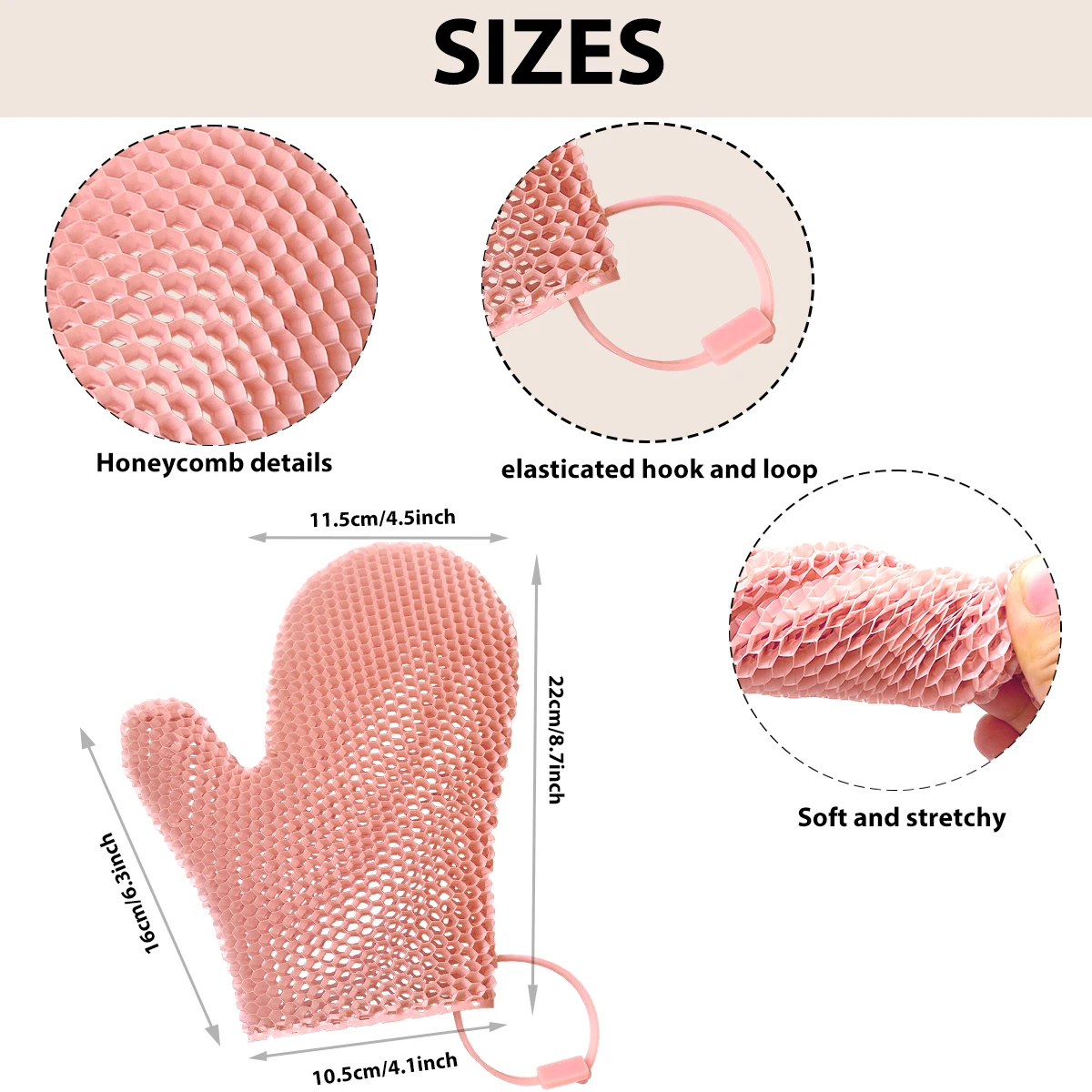 Exfoliating Shower Glove with Colorful Honeycomb Weave and TPU High Elasticity Antibacterial Material – Gentle, Safe and Durable Exfoliating Shower Glove with Colorful Honeycomb Weave and TPU High Elasticity Antibacterial Material - Gentle, Safe and Durable
