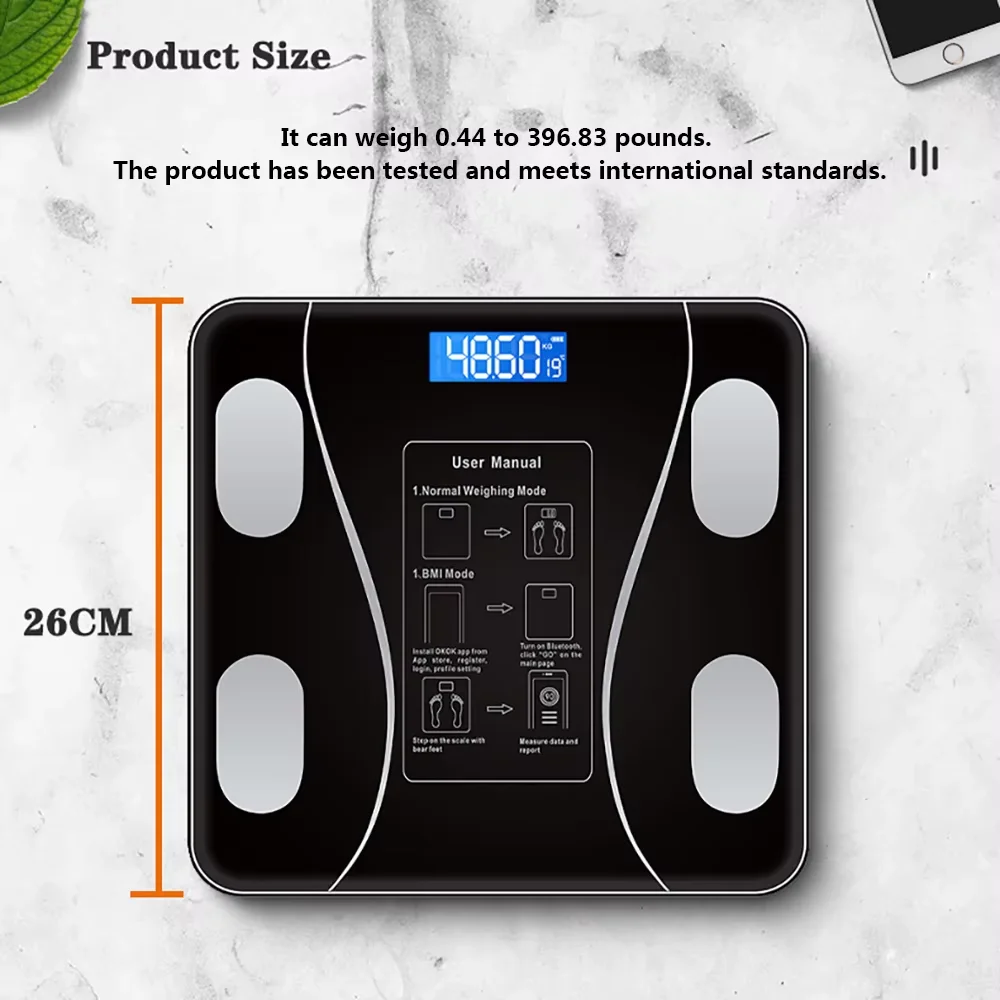 Digital Bathroom Scales with Body Fat Analysis Bluetooth Smart Weighing Scale 180kg 400lb BMI BMR Body Water Muscle Bone Mass LCD Display Tempered Glass USB Rechargeable Personal Scale Digital Bathroom Scales with Body Fat Analysis Bluetooth Smart Weighing Scale 180kg 400lb BMI BMR Body Water Muscle Bone Mass LCD Display Tempered Glass USB Rechargeable Personal Scale