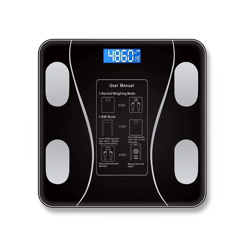 Digital Bathroom Scales with Body Fat Analysis Bluetooth Smart Weighing Scale 180kg 400lb BMI BMR Body Water Muscle Bone Mass LCD Display Tempered Glass USB Rechargeable Personal Scale Digital Bathroom Scales with Body Fat Analysis Bluetooth Smart Weighing Scale 180kg 400lb BMI BMR Body Water Muscle Bone Mass LCD Display Tempered Glass USB Rechargeable Personal Scale