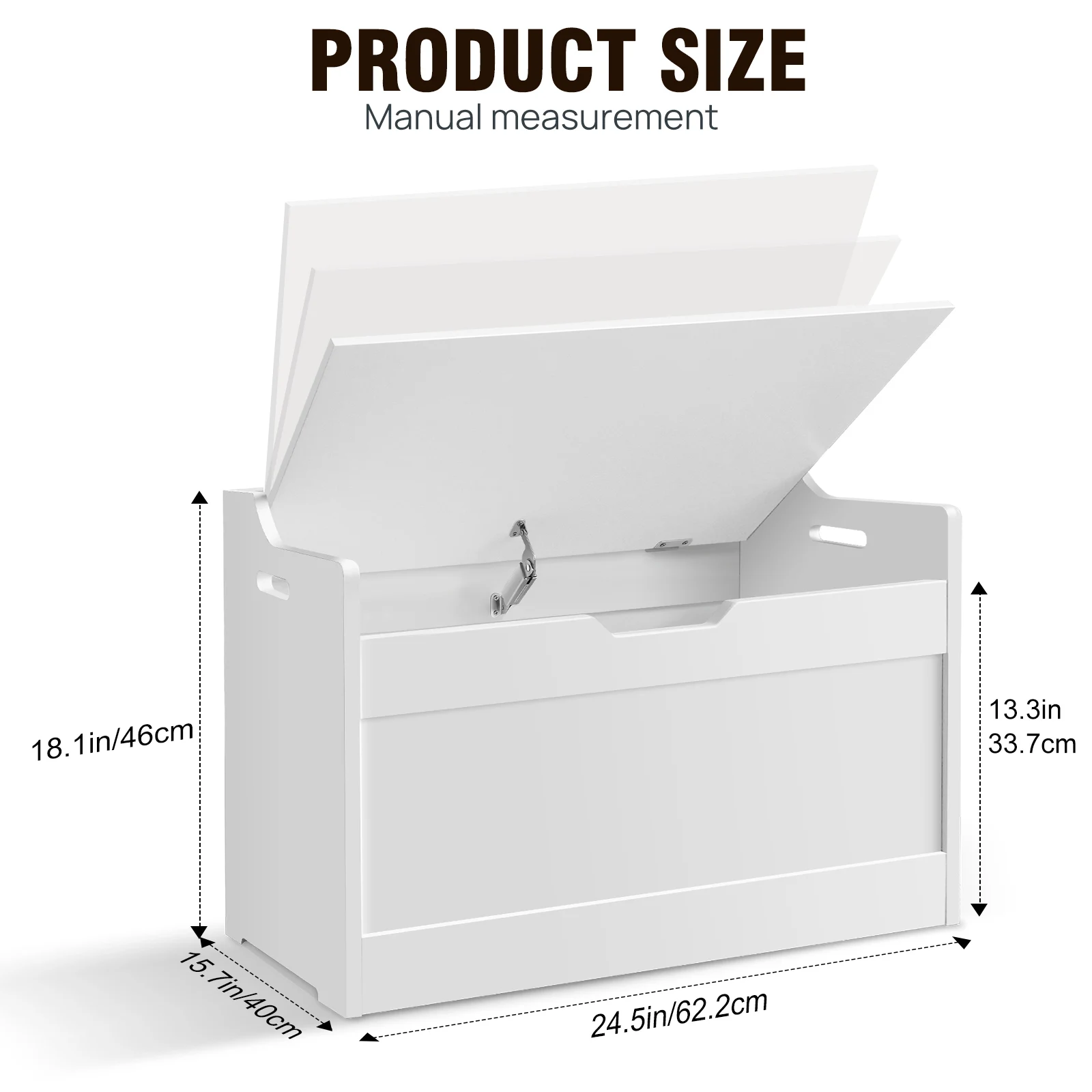 Wooden Storage Box with Lid Bench, 2-in-1 Toy and Blanket Box for Playroom or Bedroom, Large Capacity,Safety Hinges
