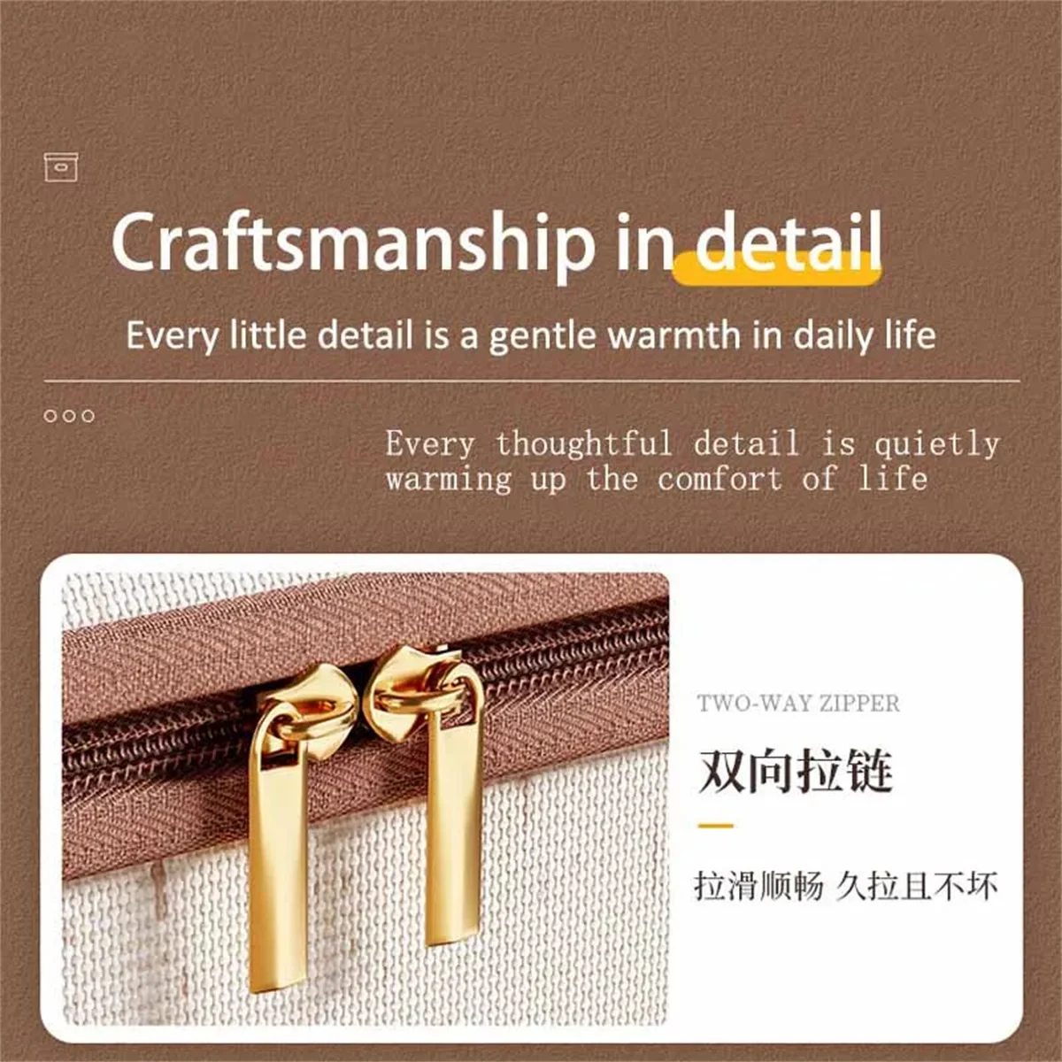 Large Household Storage Box Heavy-duty Hard Shell Cotton Linen Zipper Storage Organizer Box with Lid for Clothes Toys Blankets ﻿
