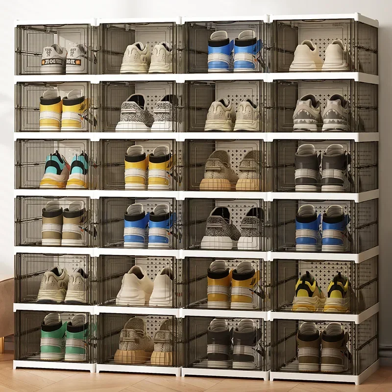 Dustproof 6 Layers Foldable Shoes Box Stackable Transparent Thickened Plastic Bins Sneaker Shoe Organizer Cabinet Organizers Dustproof 6 Layers Foldable Shoes Box Stackable Transparent Thickened Plastic Bins Sneaker Shoe Organizer Cabinet Organizers