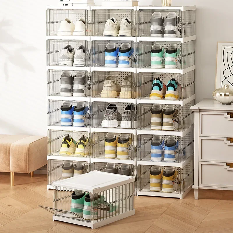 Dustproof 6 Layers Foldable Shoes Box Stackable Transparent Thickened Plastic Bins Sneaker Shoe Organizer Cabinet Organizers Dustproof 6 Layers Foldable Shoes Box Stackable Transparent Thickened Plastic Bins Sneaker Shoe Organizer Cabinet Organizers
