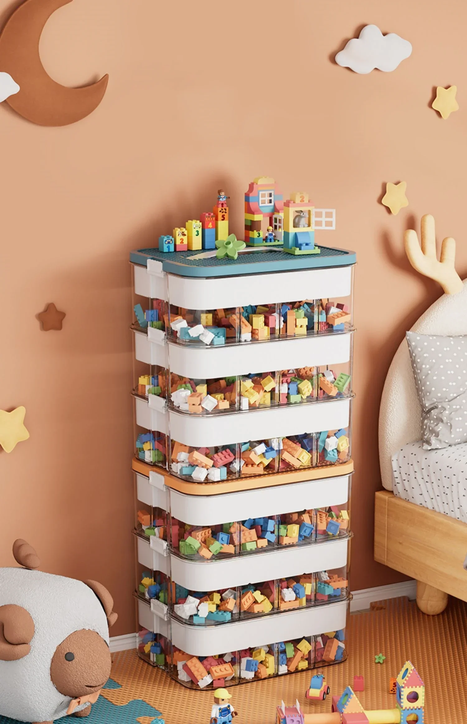 Plastic Storage Box For Lego Children Jigsaw Puzzle Building Block Container Classification Part Sort Box Kidroom Toy Organizer