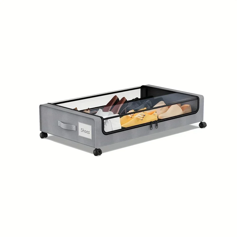 Under Bed Storage Organizer Underbed Bins With Wheels And Lid For Clothes Bedding Shoes Blankets Books Toys Home Organization