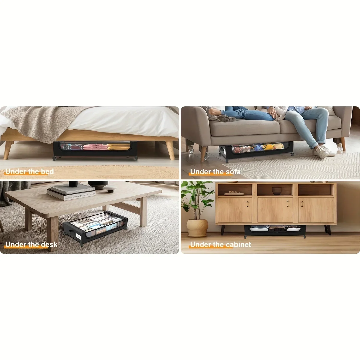 Under Bed Storage Organizer Underbed Bins With Wheels And Lid For Clothes Bedding Shoes Blankets Books Toys Home Organization