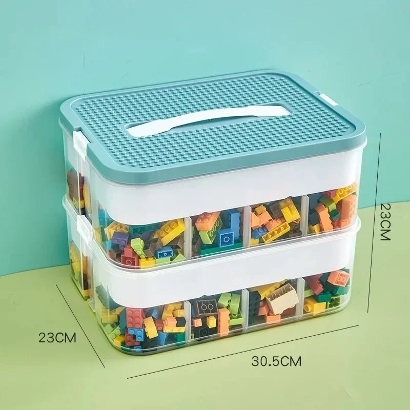 1/2/3 Layers Kids Building Block Storage Box Adjustable Sundries Container Classified Small Storage Container Toy Organizer Box