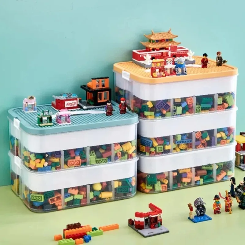 1/2/3 Layers Kids Building Block Storage Box Adjustable Sundries Container Classified Small Storage Container Toy Organizer Box 1/2/3 Layers Kids Building Block Storage Box Adjustable Sundries Container Classified Small Storage Container Toy Organizer Box