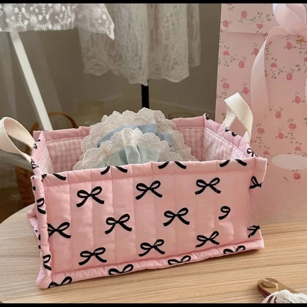 Square Storage Basket Lace Flower Desktop Organizer Storage Basket Korean Quilted Storage Basket Cute Storage Frame Home Decorat Square Storage Basket Lace Flower Desktop Organizer Storage Basket Korean Quilted Storage Basket Cute Storage Frame Home Decorat