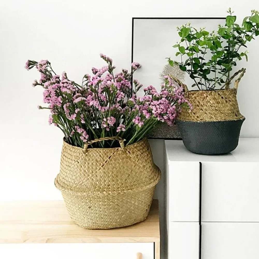 Seaweed Wicker Basket Rattan Hanging Flowerpot Dirty Clothes Storage WF1015 Seaweed Wicker Basket Rattan Hanging Flowerpot Dirty Clothes Storage WF1015