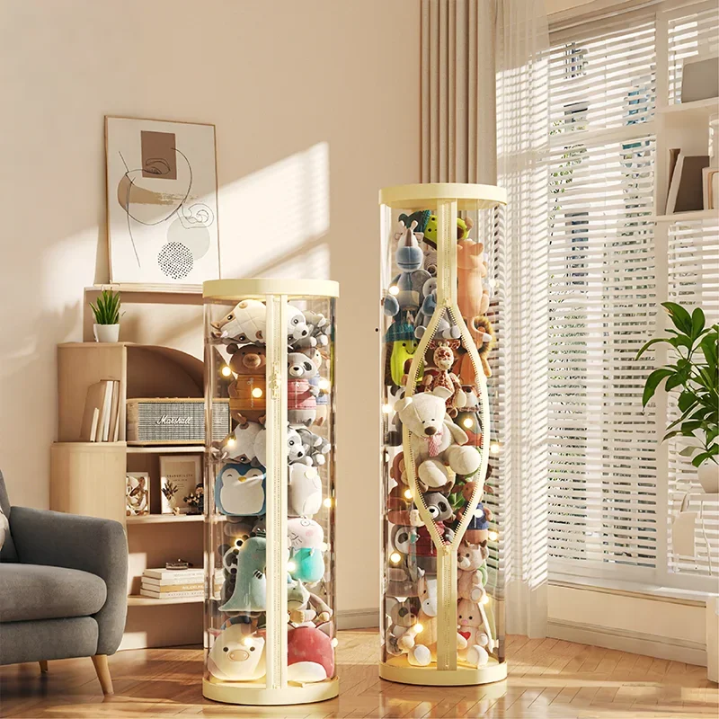Transparent Doll Storage Box Plush Toy Organization Toy Storage Tube DIY Zipper Bins Kid Christmas Gift Children's Toy Organizer Transparent Doll Storage Box Plush Toy Organization Toy Storage Tube DIY Zipper Bins Kid Christmas Gift Children's Toy Organizer