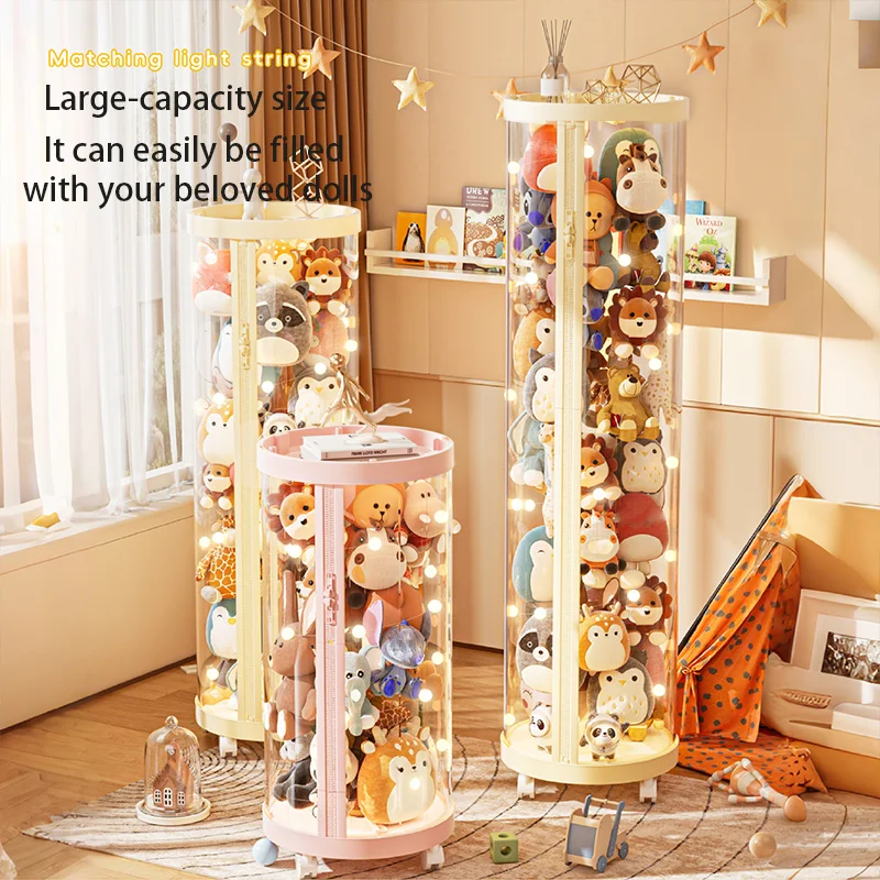 Transparent Doll Storage Box Plush Toy Organization Toy Storage Tube DIY Zipper Bins Kid Christmas Gift Children’s Toy Organizer Transparent Doll Storage Box Plush Toy Organization Toy Storage Tube DIY Zipper Bins Kid Christmas Gift Children's Toy Organizer