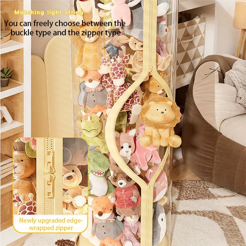 Transparent Doll Storage Box Plush Toy Organization Toy Storage Tube DIY Zipper Bins Kid Christmas Gift Children's Toy Organizer Transparent Doll Storage Box Plush Toy Organization Toy Storage Tube DIY Zipper Bins Kid Christmas Gift Children's Toy Organizer