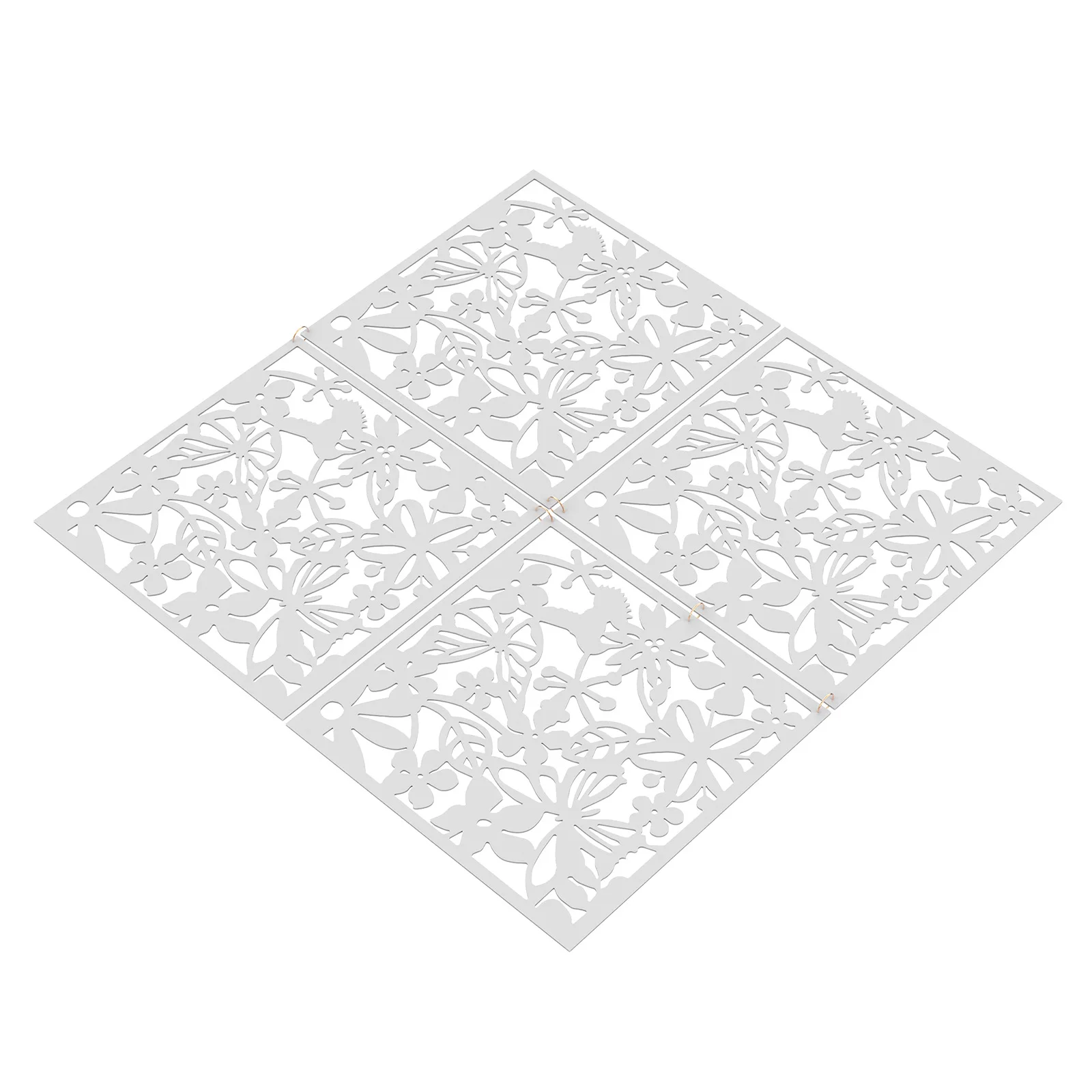 12pcs Hanging Room Divider, 40X40cm PVC Screen Panel With Butterfly Flower Bird Hollow Flowers Hanging Screen Room Divider