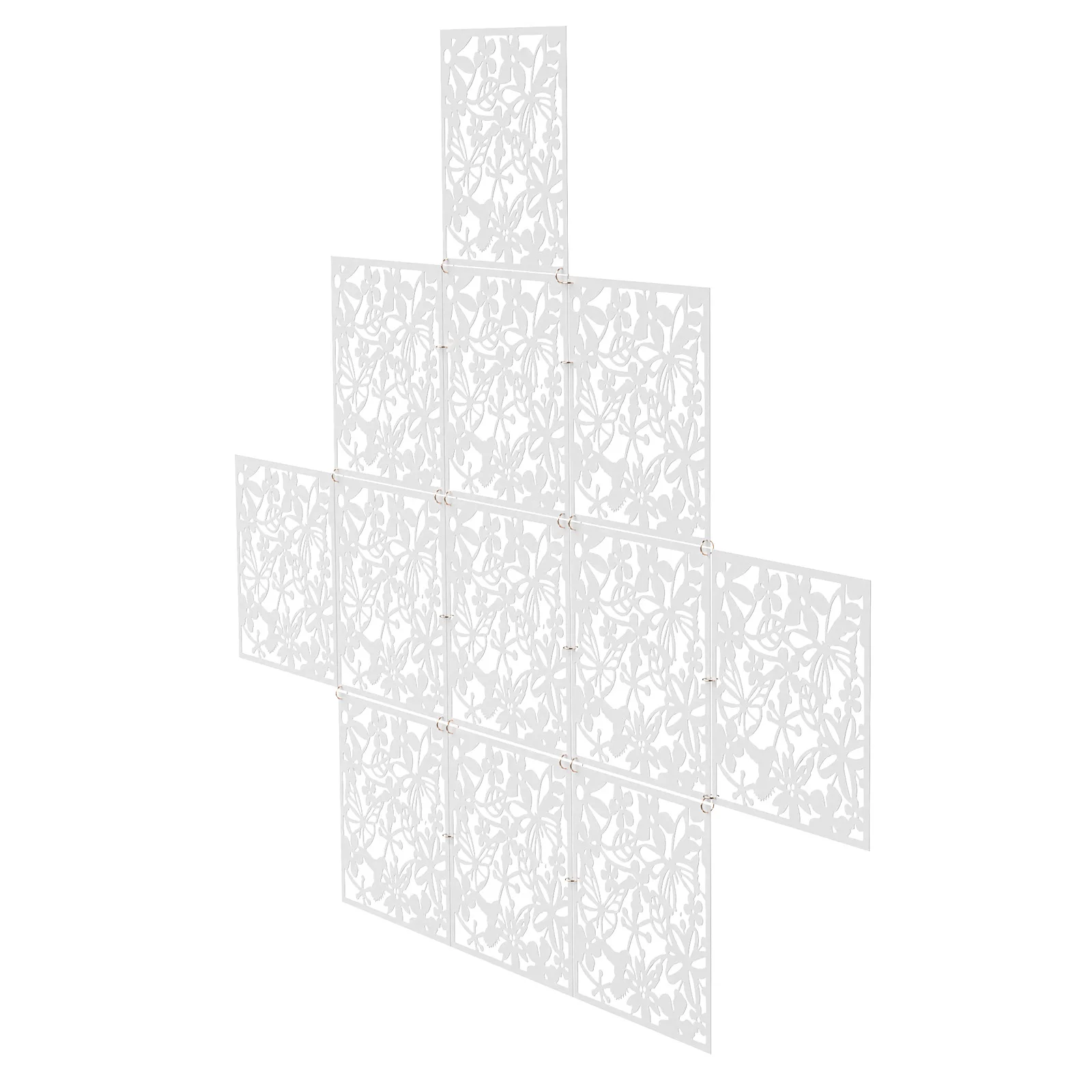 12pcs Hanging Room Divider, 40X40cm PVC Screen Panel With Butterfly Flower Bird Hollow Flowers Hanging Screen Room Divider