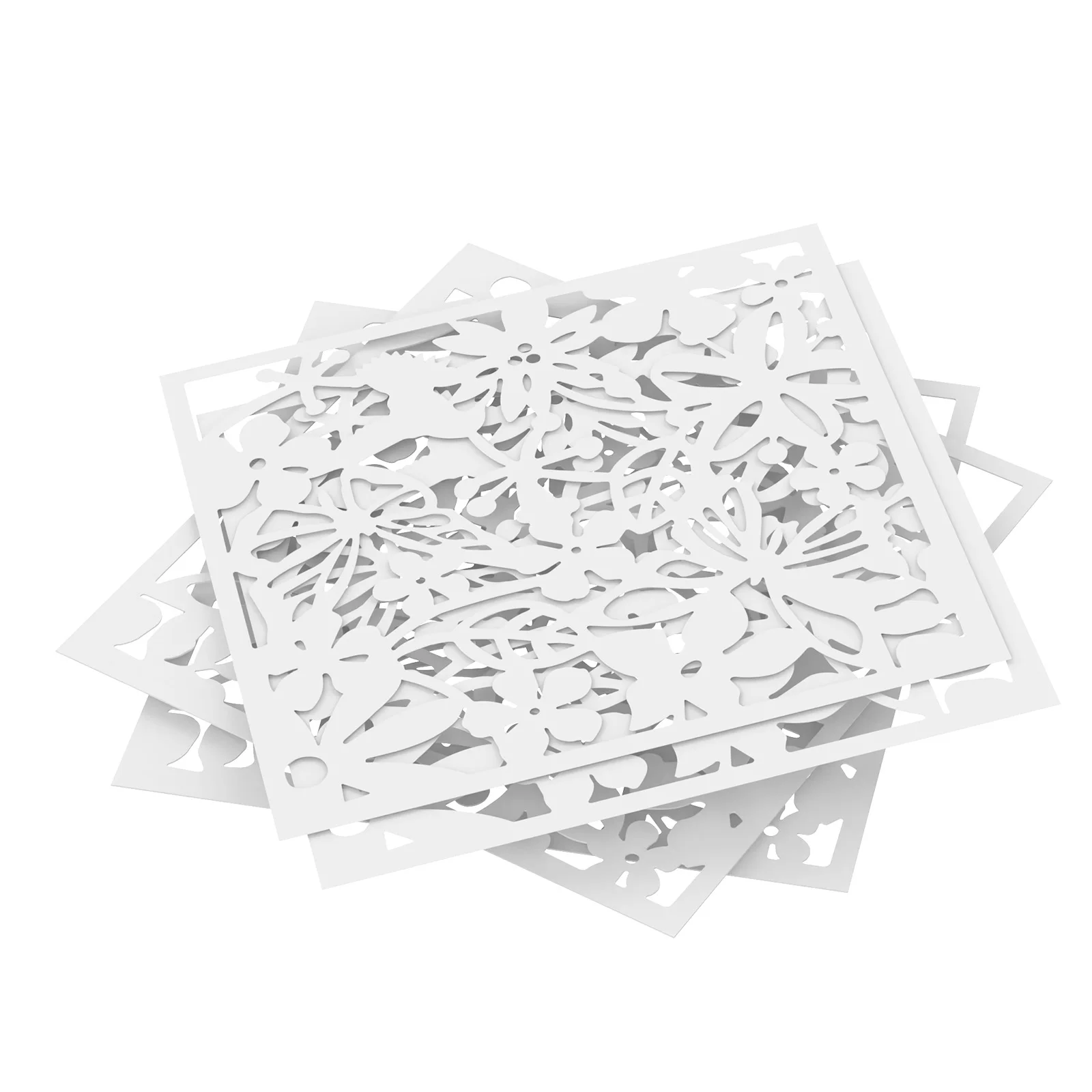 12pcs Hanging Room Divider, 40X40cm PVC Screen Panel With Butterfly Flower Bird Hollow Flowers Hanging Screen Room Divider