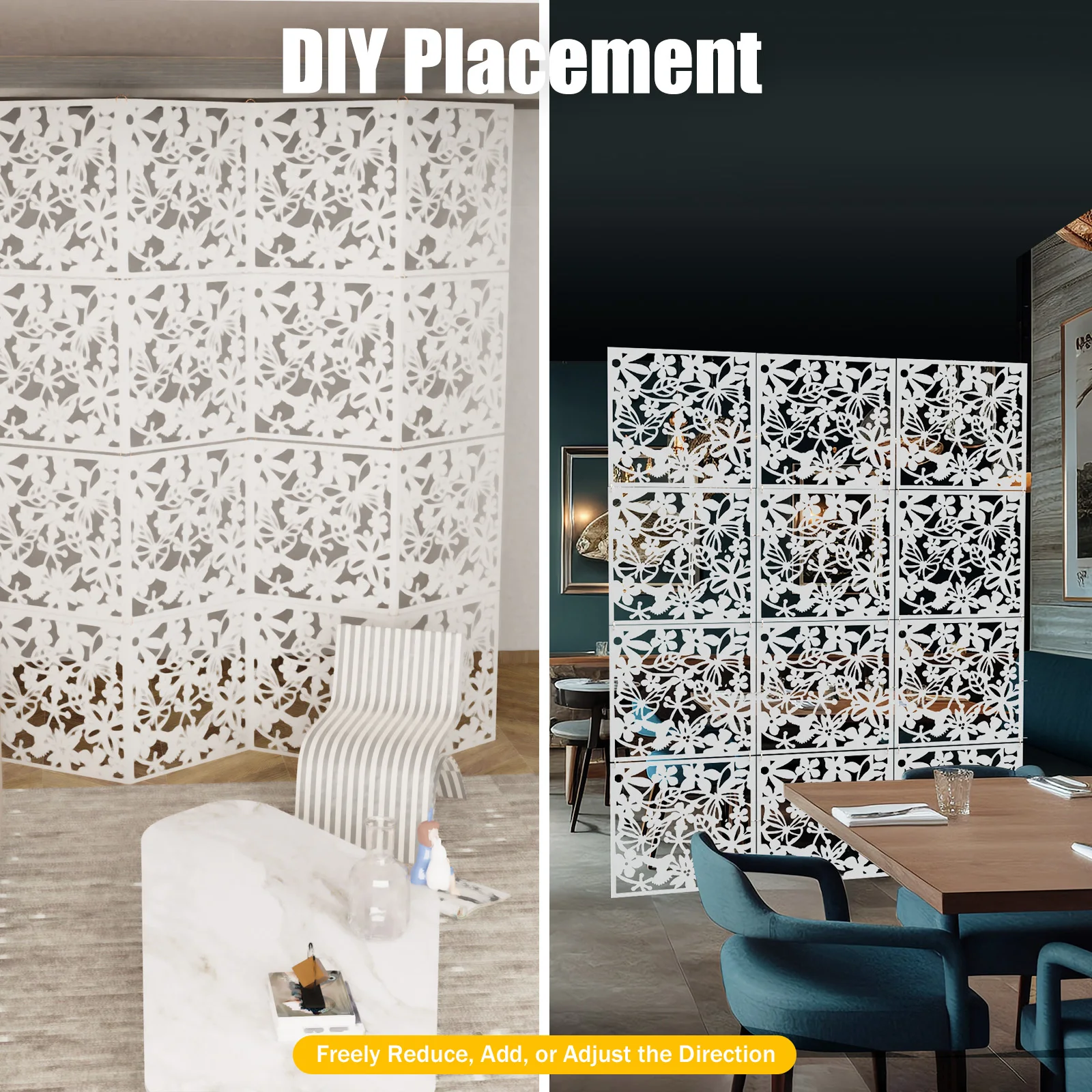 12pcs Hanging Room Divider, 40X40cm PVC Screen Panel With Butterfly Flower Bird Hollow Flowers Hanging Screen Room Divider 12pcs Hanging Room Divider, 40X40cm PVC Screen Panel With Butterfly Flower Bird Hollow Flowers Hanging Screen Room Divider