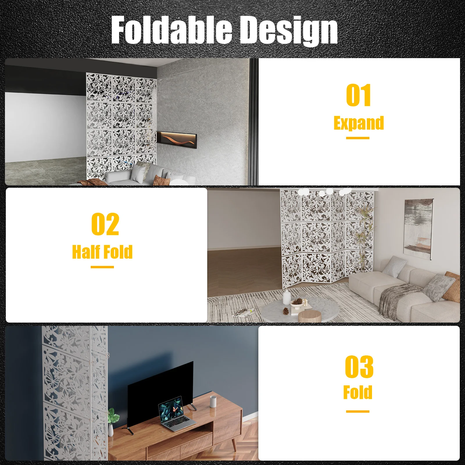 12pcs Hanging Room Divider, 40X40cm PVC Screen Panel With Butterfly Flower Bird Hollow Flowers Hanging Screen Room Divider