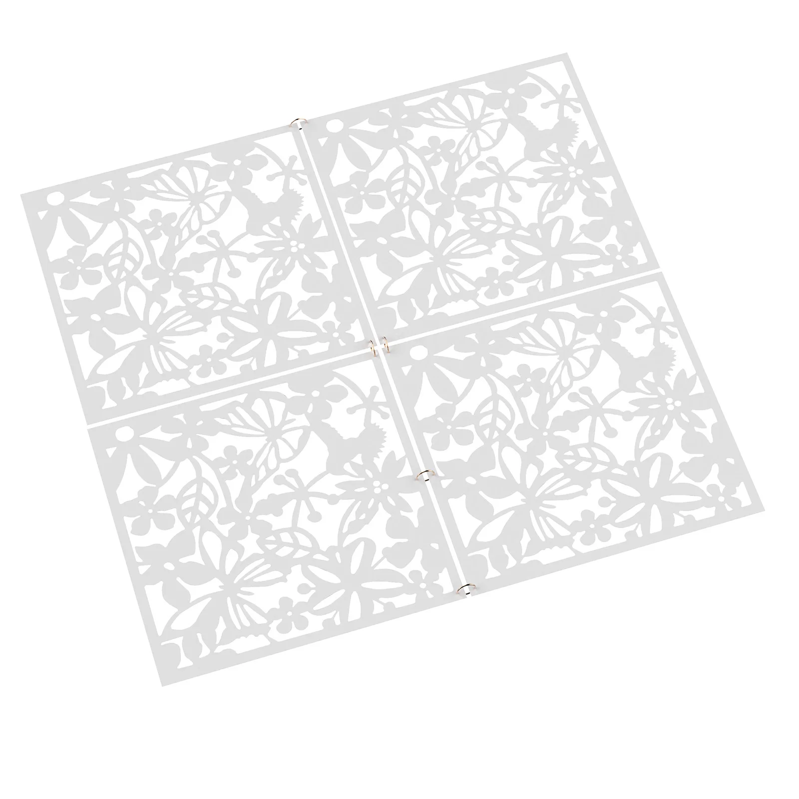 12pcs Hanging Room Divider, 40X40cm PVC Screen Panel With Butterfly Flower Bird Hollow Flowers Hanging Screen Room Divider