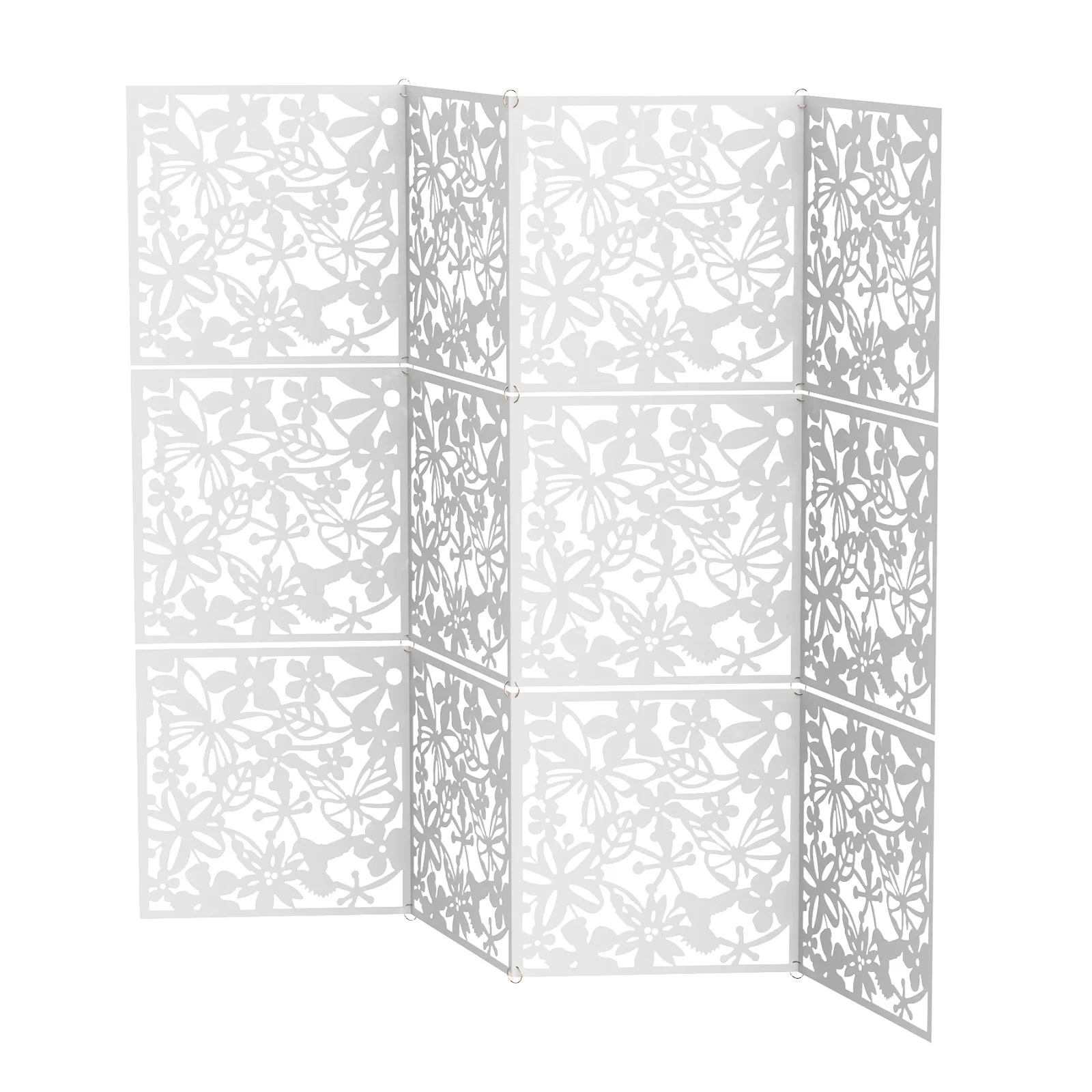 12pcs Hanging Room Divider, 40X40cm PVC Screen Panel With Butterfly Flower Bird Hollow Flowers Hanging Screen Room Divider