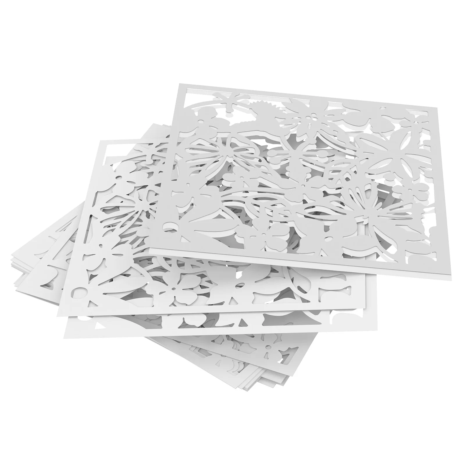 12pcs Hanging Room Divider, 40X40cm PVC Screen Panel With Butterfly Flower Bird Hollow Flowers Hanging Screen Room Divider