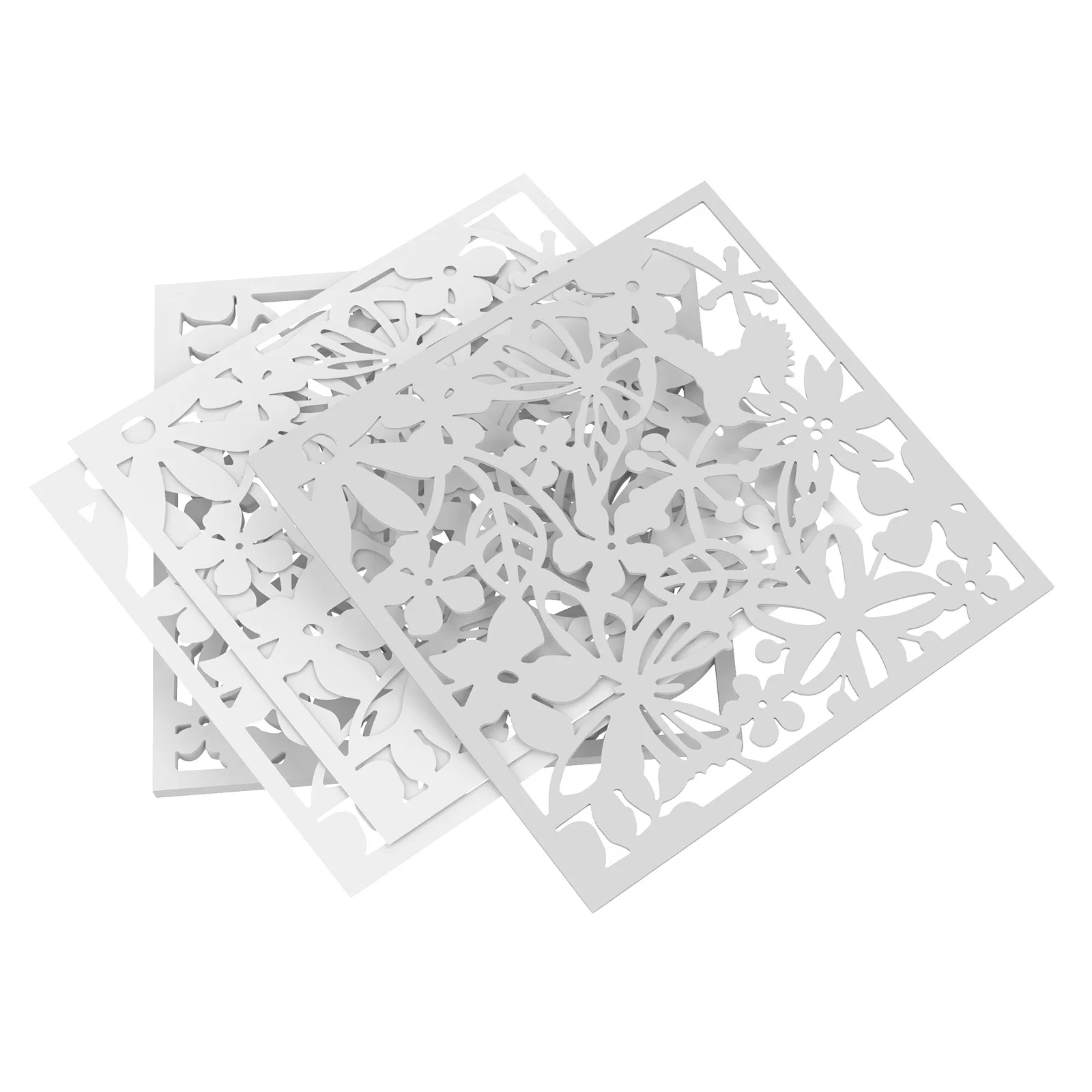 12pcs Hanging Room Divider, 40X40cm PVC Screen Panel With Butterfly Flower Bird Hollow Flowers Hanging Screen Room Divider