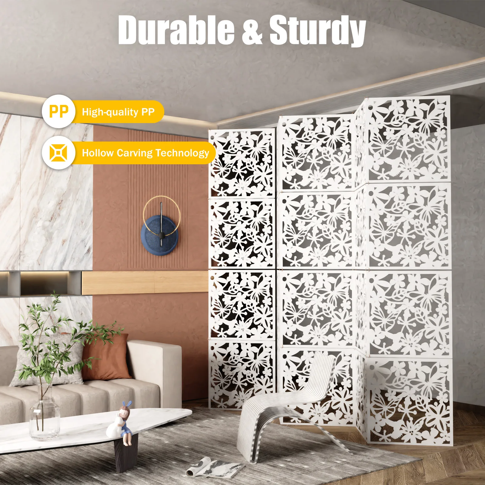 12pcs Hanging Room Divider, 40X40cm PVC Screen Panel With Butterfly Flower Bird Hollow Flowers Hanging Screen Room Divider 12pcs Hanging Room Divider, 40X40cm PVC Screen Panel With Butterfly Flower Bird Hollow Flowers Hanging Screen Room Divider