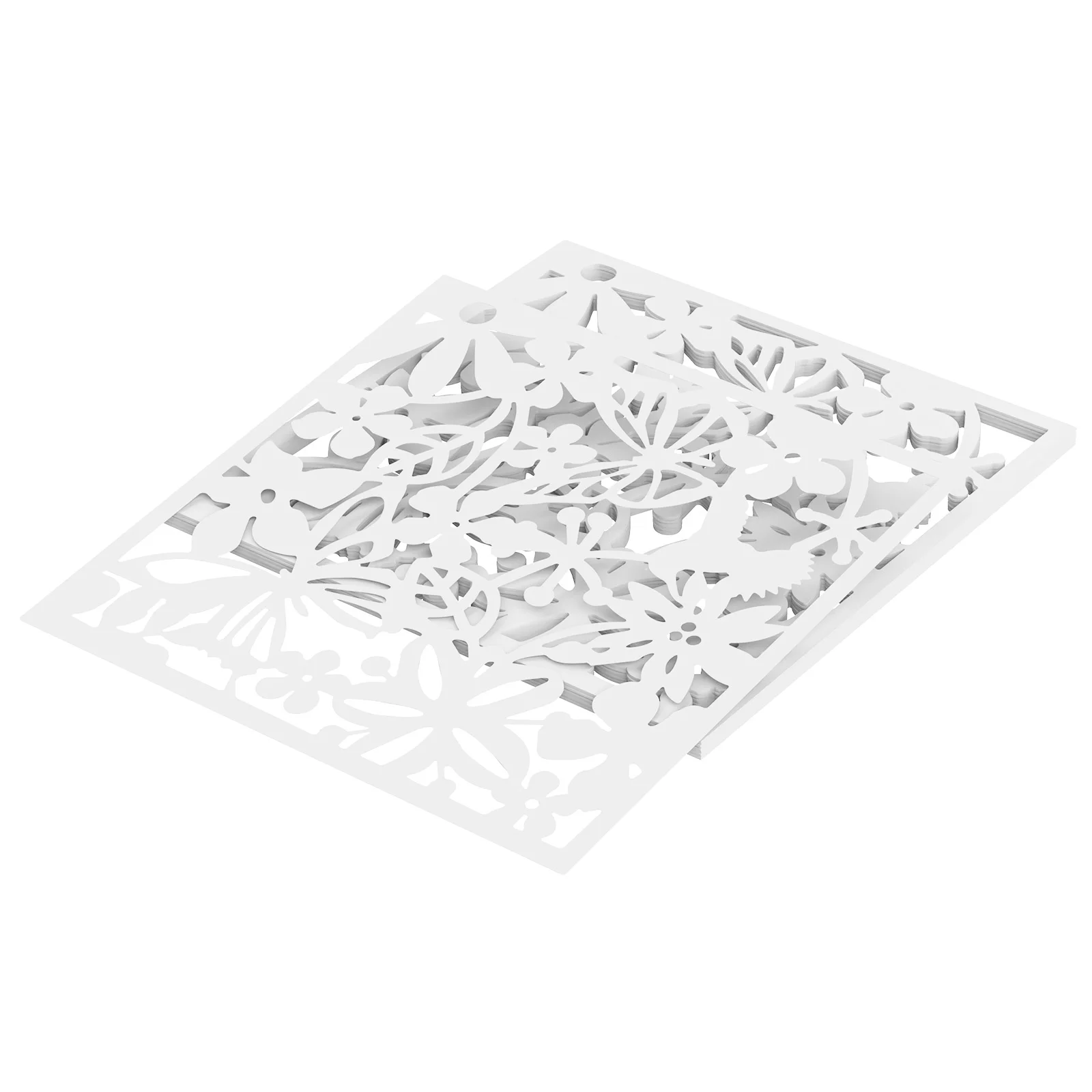 12pcs Hanging Room Divider, 40X40cm PVC Screen Panel With Butterfly Flower Bird Hollow Flowers Hanging Screen Room Divider