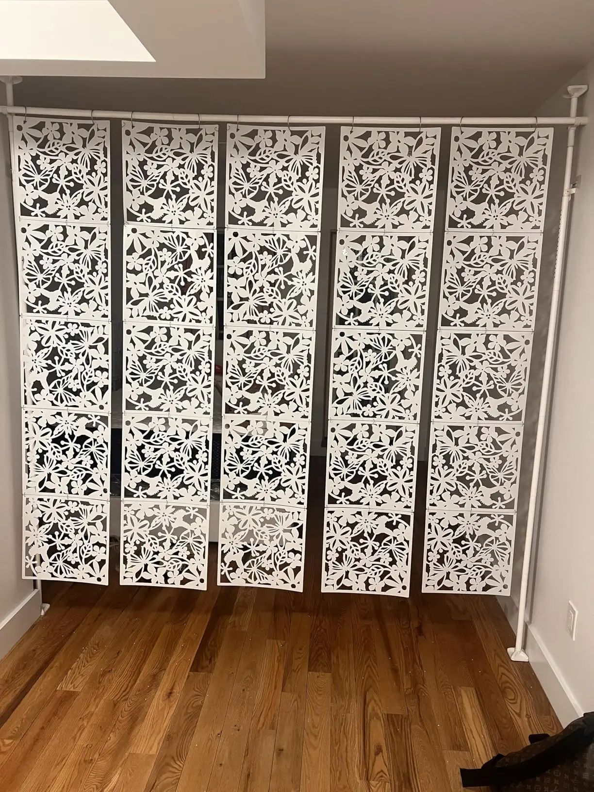 8 PCS Hanging Screen Partition Divider Panel Carving Openwork Room Divider Screen Hanging Panel Curtain Partitions Decoration