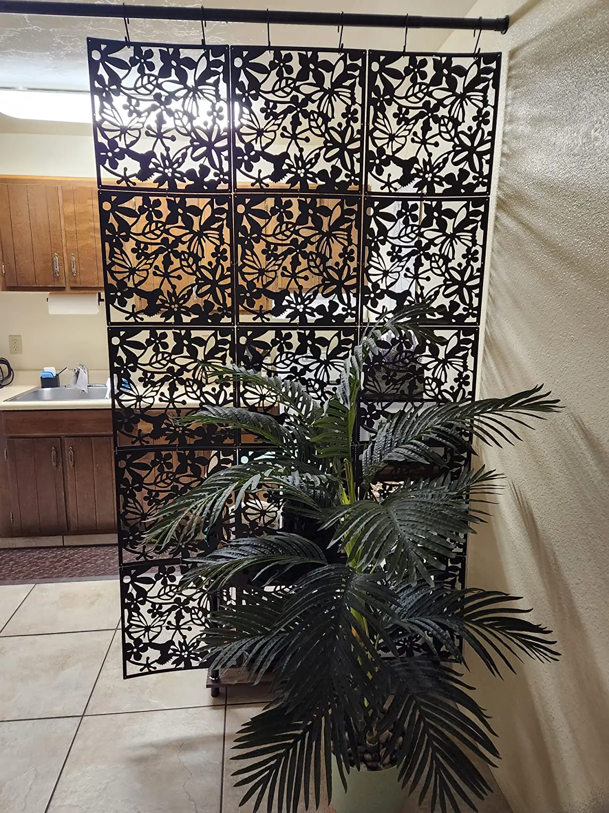 8 PCS Hanging Screen Partition Divider Panel Carving Openwork Room Divider Screen Hanging Panel Curtain Partitions Decoration