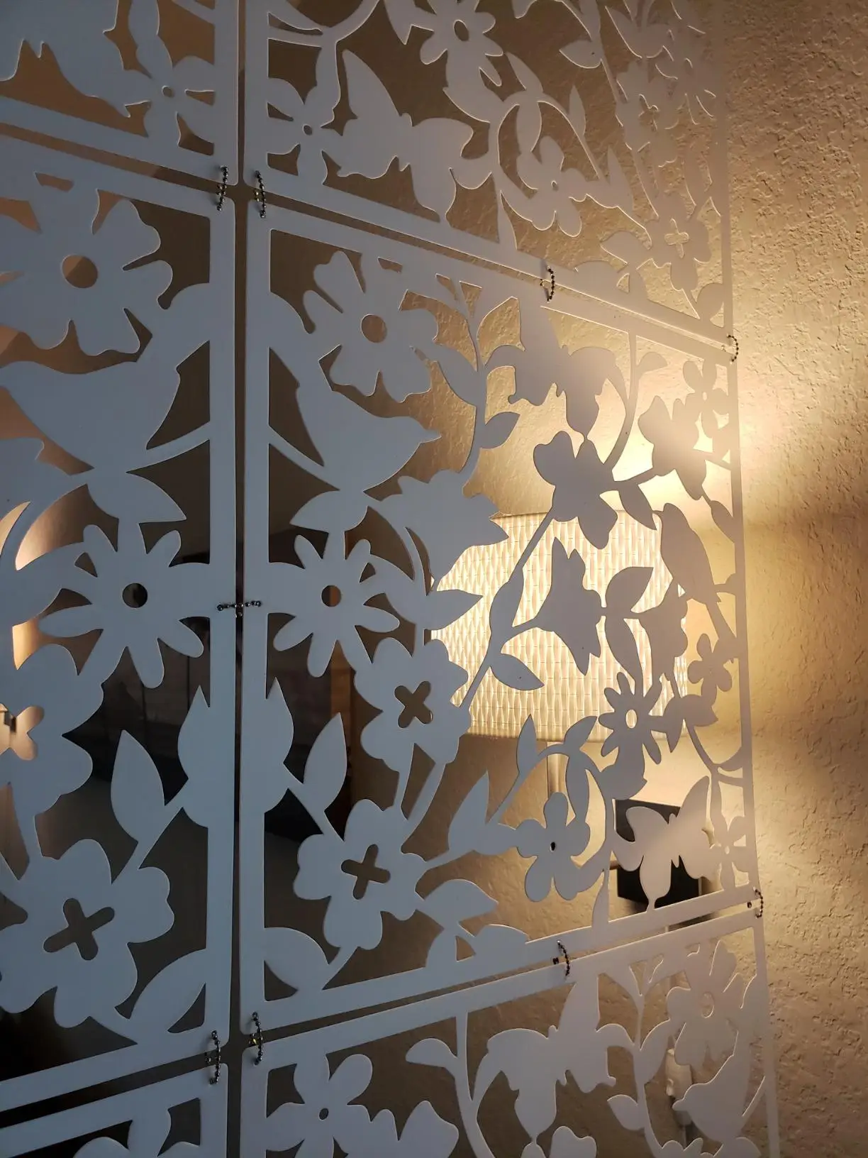 8 PCS Hanging Screen Partition Divider Panel Carving Openwork Room Divider Screen Hanging Panel Curtain Partitions Decoration