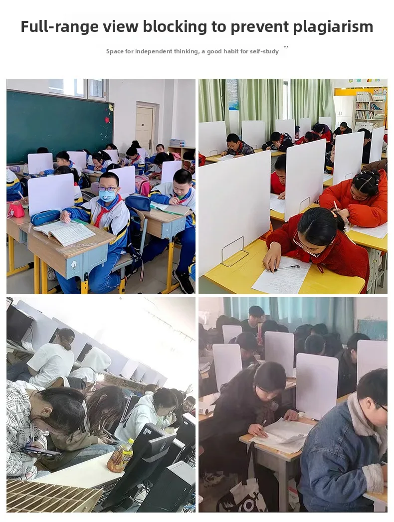 LF Desktop Partition Desk Panel Student Computer Desk Screen Windproof Plastic Desk Organizer No Odor Study Room Divider