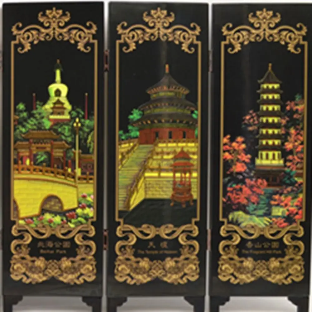 Gifts Featured Handicrafts Abroad Gifts Travel Souvenirs Room Dividers Screen Ornaments Chinese Mural Antique Lacquerware