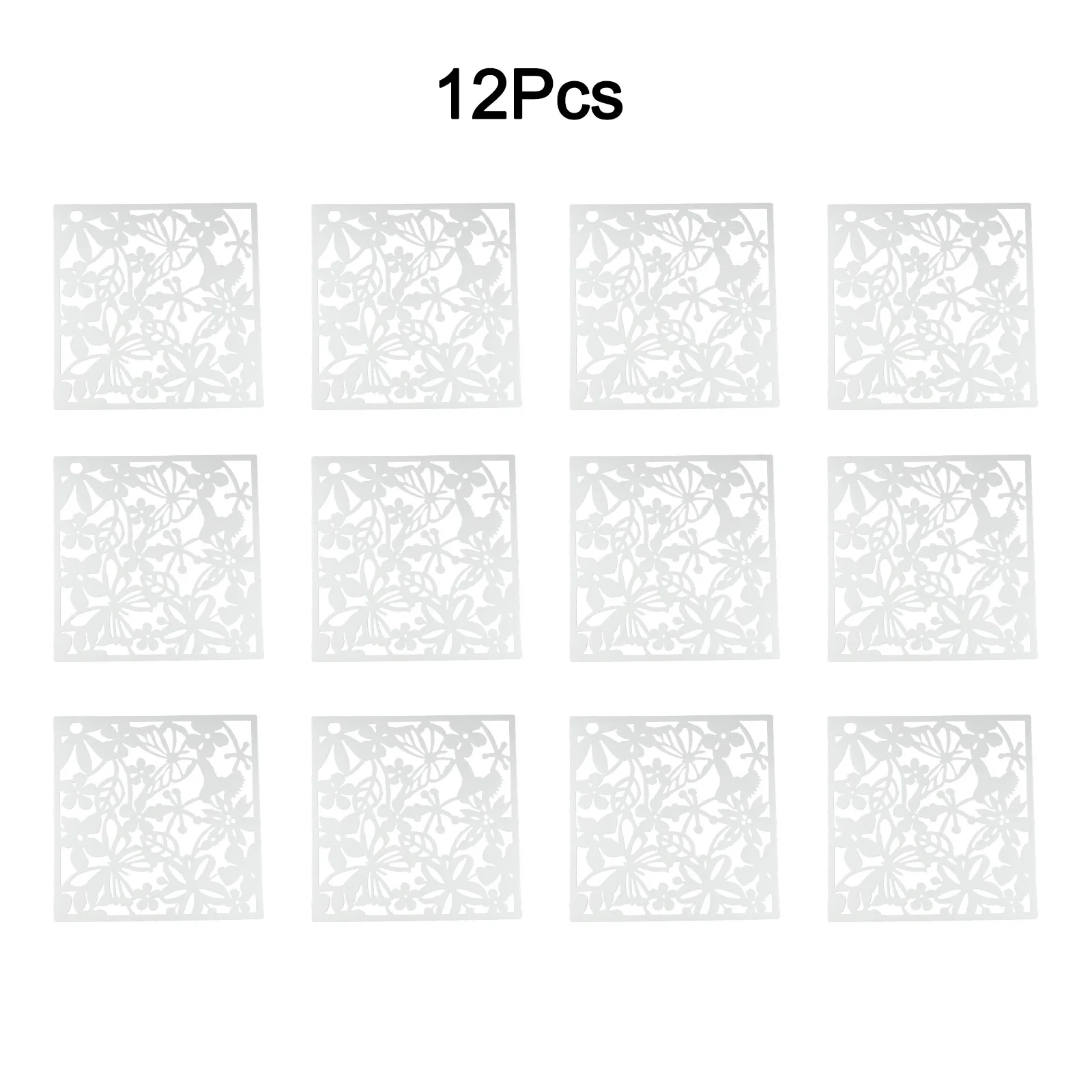 12pcs DIY PVC Room Divider Hanging Wall Screen Partitions Separator Hanging Decorative Panel Screens Hollow Curtain Art Decor