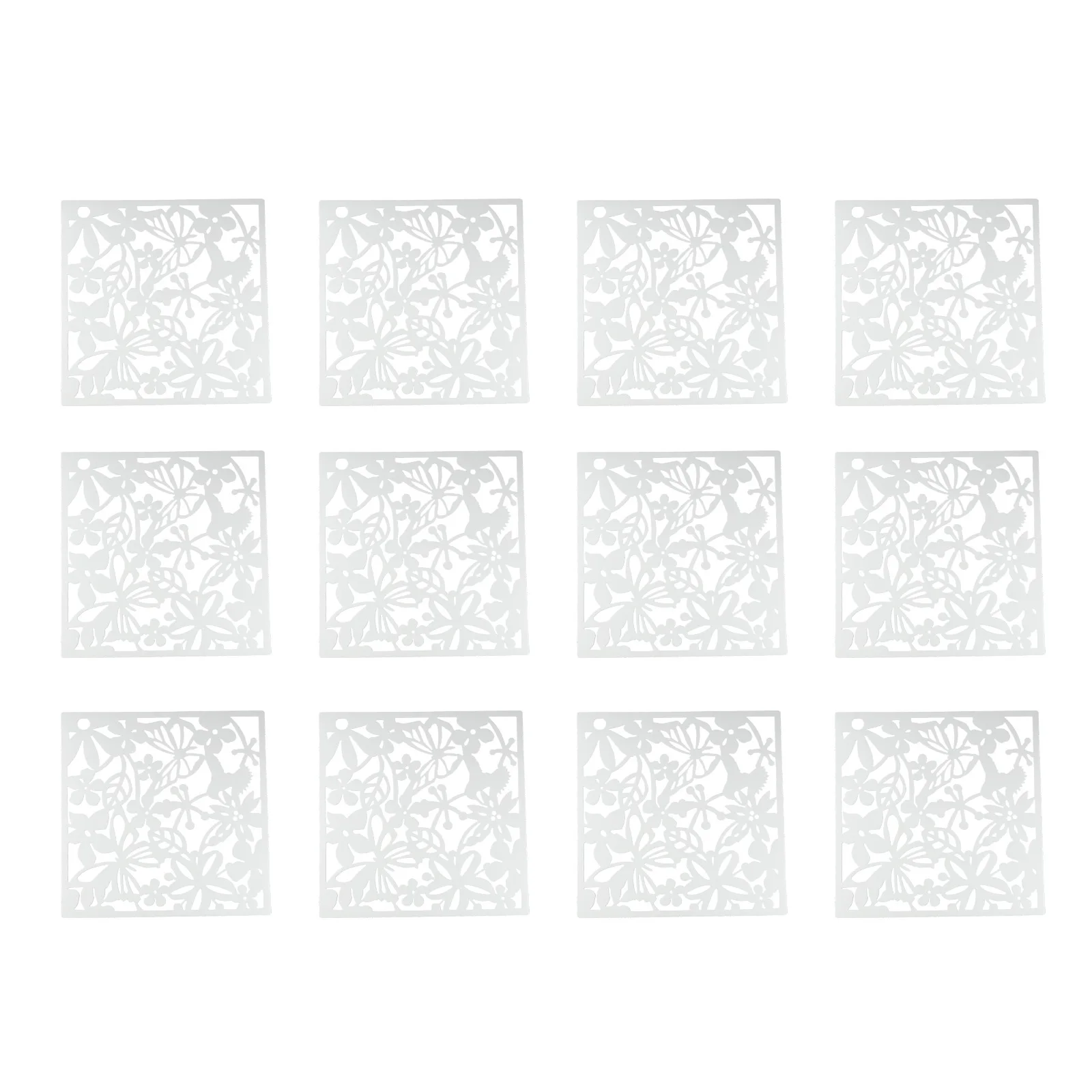 12pcs DIY PVC Room Divider Hanging Wall Screen Partitions Separator Hanging Decorative Panel Screens Hollow Curtain Art Decor