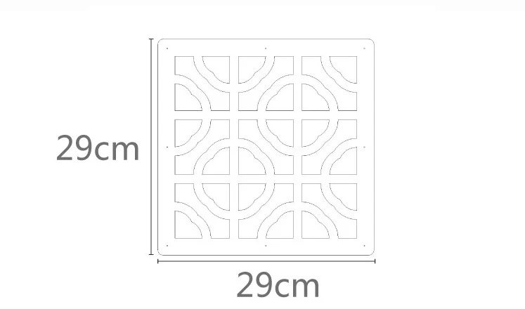6pcs 29x29cm Hanging Screens Living Room Divider Panels Partition Wall Art Diy Home Decoration White Wood-plastic