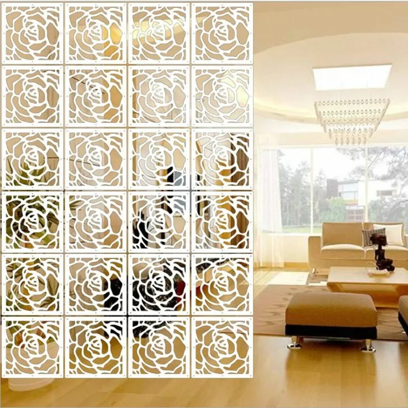 6pcs 29x29cm Hanging Screens Living Room Divider Panels Partition Wall Art Diy Home Decoration White Wood-plastic 6pcs 29x29cm Hanging Screens Living Room Divider Panels Partition Wall Art Diy Home Decoration White Wood-plastic