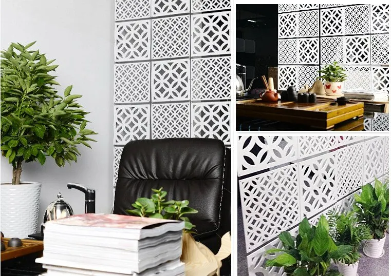 6pcs 29x29cm Hanging Screens Living Room Divider Panels Partition Wall Art Diy Home Decoration White Wood-plastic 6pcs 29x29cm Hanging Screens Living Room Divider Panels Partition Wall Art Diy Home Decoration White Wood-plastic