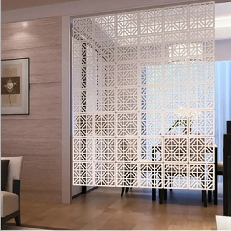 6pcs 29x29cm Hanging Screens Living Room Divider Panels Partition Wall Art Diy Home Decoration White Wood-plastic 6pcs 29x29cm Hanging Screens Living Room Divider Panels Partition Wall Art Diy Home Decoration White Wood-plastic