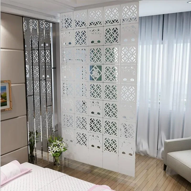 6pcs 29x29cm Hanging Screens Living Room Divider Panels Partition Wall Art Diy Home Decoration White Wood-plastic 6pcs 29x29cm Hanging Screens Living Room Divider Panels Partition Wall Art Diy Home Decoration White Wood-plastic