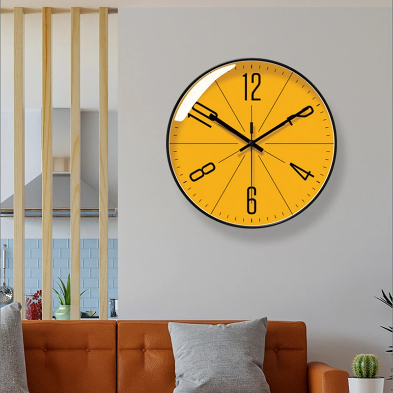 Atomic Wall Clock Battery Operated Round Analog Modern Wall Clock Automatically Clock for Office Classroom Bedroom Living Room