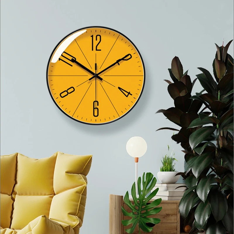 Atomic Wall Clock Battery Operated Round Analog Modern Wall Clock Automatically Clock for Office Classroom Bedroom Living Room