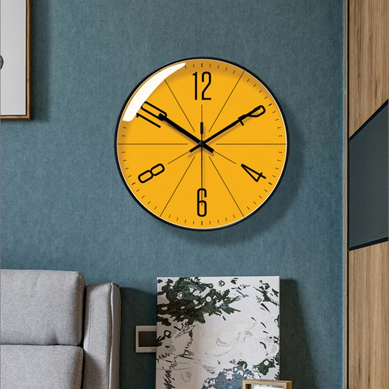 Atomic Wall Clock Battery Operated Round Analog Modern Wall Clock Automatically Clock for Office Classroom Bedroom Living Room