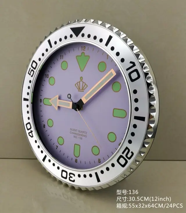 Role Wall Clock Modern Design Silent Quartz Needle Luxury Wall Clocks Silent Sweep Second Home Creative Water Ghost Wall Clock